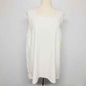 Coldwater Creek 2X Ivory Sleeveless Sweater